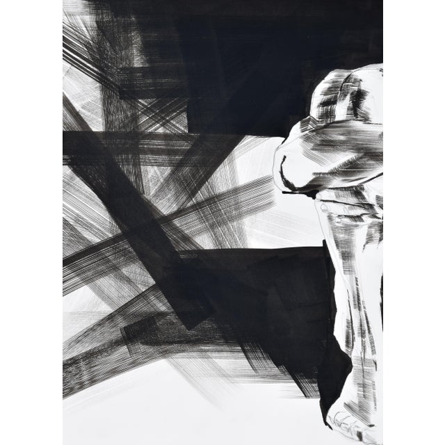Christian Bauer, Introverted Male Nude, 1990s, Ink & Pencil For Sale - Image 4 of 13