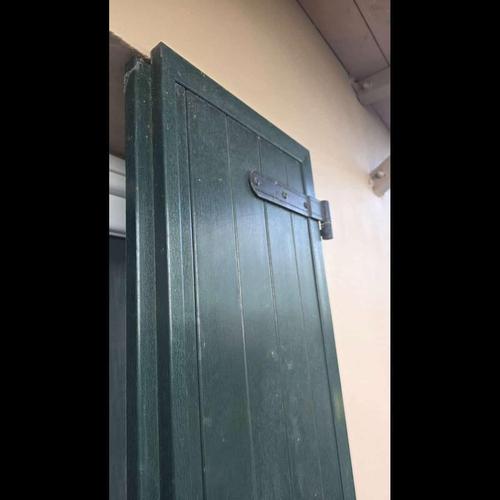 Double Leaf External PVC Door in Green with Lock For Sale - Image 5 of 8