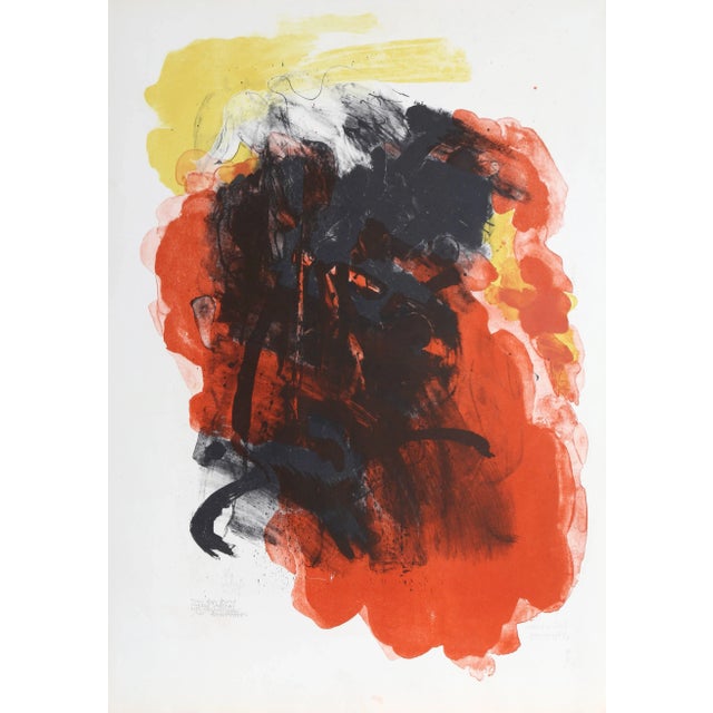Abraham Rattner Red Abstract 1964 For Sale