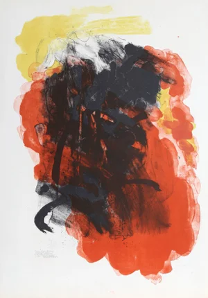 Abraham Rattner Red Abstract 1964