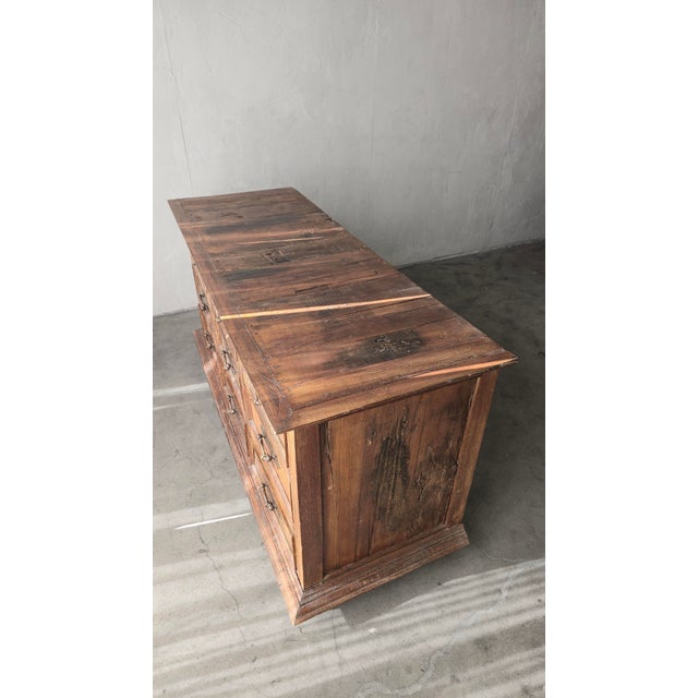 Brown Massive Antique Rustic European Dresser Credenza For Sale - Image 8 of 12
