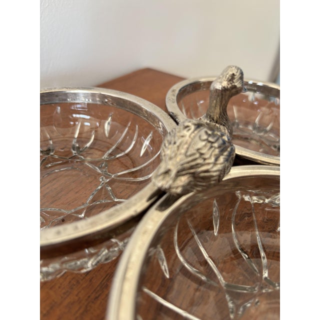Add a touch of retro elegance to your gatherings with this vintage 3-compartment serving platter, composed of three...