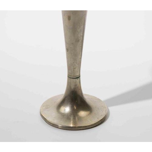 Vintage Italian Modern Silver-Plated Trumpet Vase, 1970s For Sale - Image 4 of 5