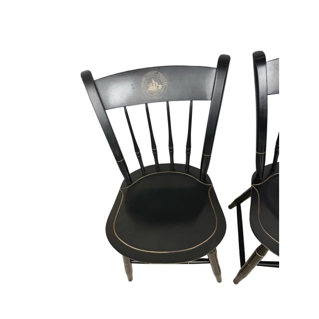 Wood Vintage Collegiate Windsor Chairs by Nichols & Stone, Made for Cedar Crest College For Sale - Image 7 of 14