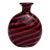 Archimede Seguso Signed Murano Black Ruby Red Swirl Italian Art Glass Vintage Vanity Flower Vase For Sale