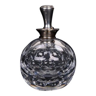 Early 20th Century Hawkes Crystal & Sterling Perfume Bottle For Sale