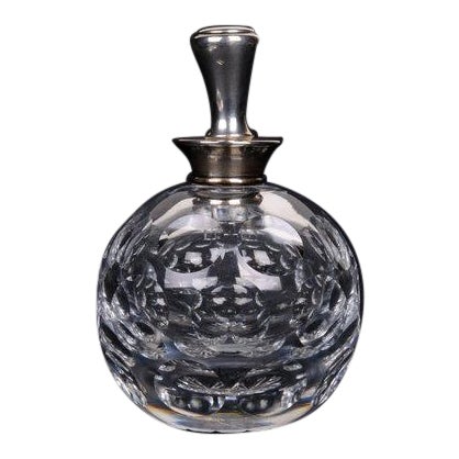 Early 20th Century Hawkes Crystal & Sterling Perfume Bottle For Sale