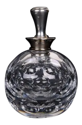 Early 20th Century Hawkes Crystal & Sterling Perfume Bottle