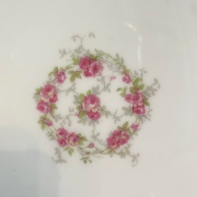 Limoge Scallop Edge White Plate With Pink Roses and Gold Accents For Sale In Sacramento - Image 6 of 6