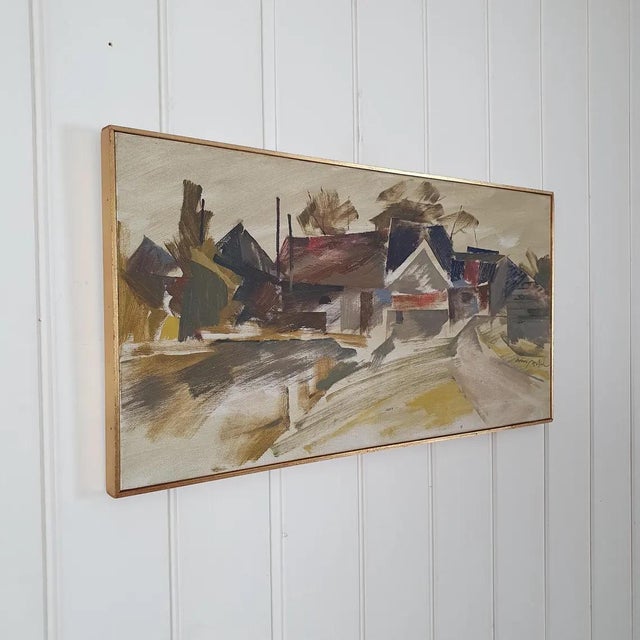 Adrian Van Arkel, Modernist Houses, 1960s, Oil on Canvas For Sale - Image 9 of 18