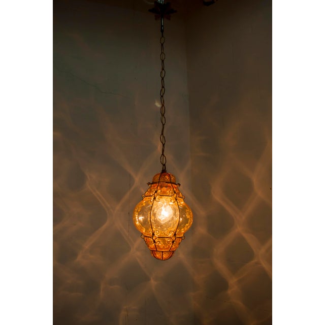 Metal Pendant in Caged Glass by Gianni Seguso, 1960s For Sale - Image 7 of 10