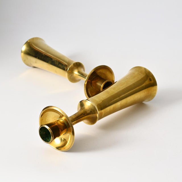 Brass Candleholders by Jens Harald Quistgaard for Dansk Designs, 1960s, Set of 2 For Sale - Image 9 of 10