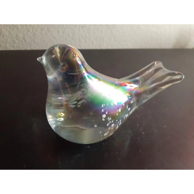 1970s Silvestri Italy Iridescent Glass Bird Figurine For Sale In Dallas - Image 6 of 6