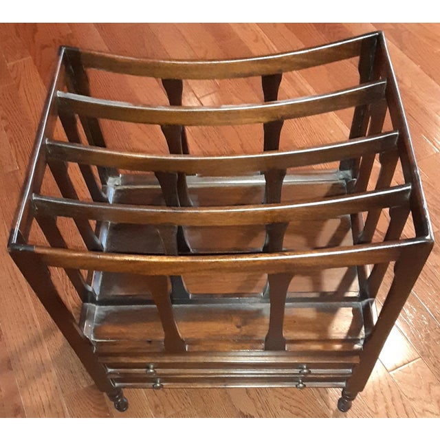 1990s 1990s Vintage Traditional Classic Mahogany Magazine Stand For Sale - Image 5 of 5