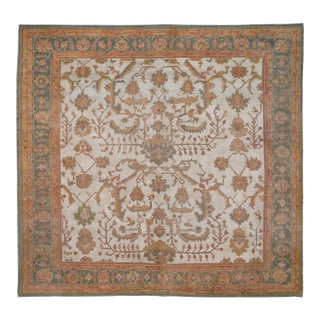 Zabihi Collection Antique Oversize Square Oushak Rug - 18'3" x 18'4" For Sale
