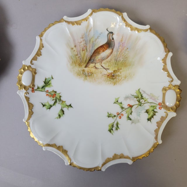 C. 1900 Limoges Hand-Painted Game Bird Cabinet Plates - Set of 6 For Sale In Raleigh - Image 6 of 11
