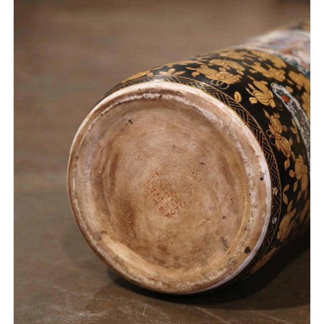 Mid-Century Chinese Painted & Gilt Famille Rose Porcelain Umbrella Stand For Sale - Image 9 of 9