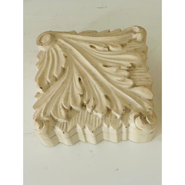 Near pair vintage Serge Roche style boxes, carved wood painted.