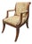 1960s Walnut & Fabric Neoclassical Revival Accent Armchair For Sale