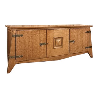 Mid-Century Grand Rustic Neogothic Buffet by DeCoene For Sale