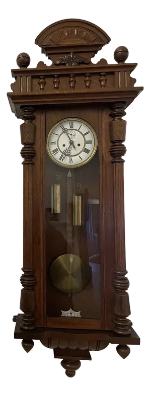 Antique Victorian Quality Carved Oak Vienna Wall Clock, 1860