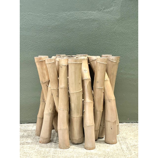 Wood Vintage Budji Twisted Bamboo Dining Table Pedestal For Sale - Image 7 of 12