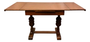 Vintage Rustic American Style Solid Oak Trestle Dining Table