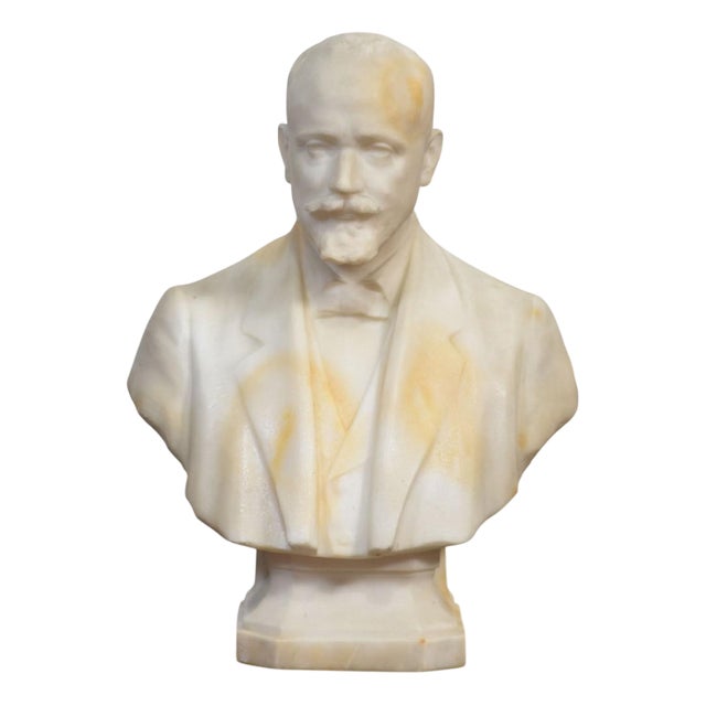 Gentleman Portrait Bust in Marble For Sale