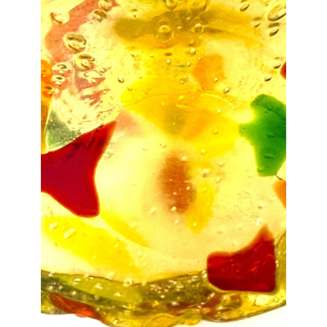 Mid 20th Century Tall Yellow Hand-Blown Glass Bottle in Murano Style For Sale - Image 13 of 17