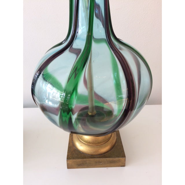 Vintage Murano Glass Swirl Table Lamps a Pair Chairish