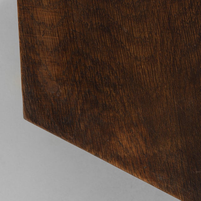 1910s French Hexagonal Oak Coffee Table In Original Patina For Sale - Image 14 of 18