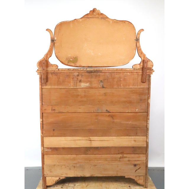 1900s Victorian Oak Serpentine Bonnet Dresser For Sale - Image 13 of 16