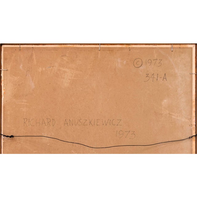 Original acrylic painting on board. Hand signed and dated 'RICHARD ANUSZKIEWICZ 1973' on verso. Artwork size: 24 x 18...