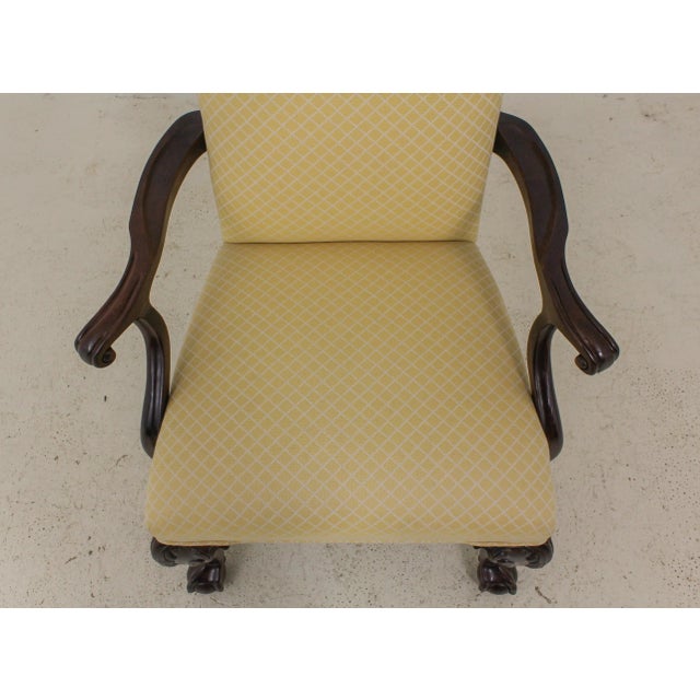 Pair Century Ball & Claw Upholstered Open Armchairs For Sale - Image 9 of 13