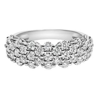 .925 Sterling Silver 2.0 cttw Lab Grown Diamond Scattered Band Ring (F-G Color, VS1-VS2 Clarity) - Ring - Size 8 For Sale