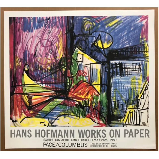 Hans Hofmann (1880 - 1966) works on paper exhibition lithograph. The watercolor and drawing show was at Pace/Columbus in...