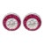 Contemporary Diamond Ruby 18k White Gold Target Stud Earrings, A Pair For Sale
