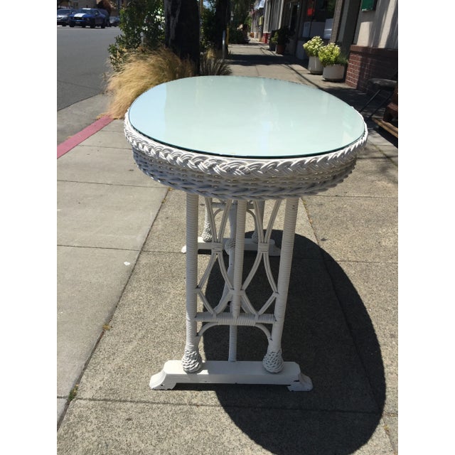 1920s Vintage Wicker Console Table For Sale - Image 5 of 9