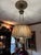Late 20th Century Maitland-Smith Four Light Bouillotte Chandelier, Large Hand Made Silk Shade, Unique Architectural Design, Burnished Bronze Finish For Sale - Image 14 of 14