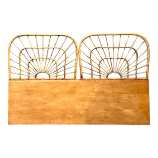 Vintage King Size Rattan Headboard For Sale