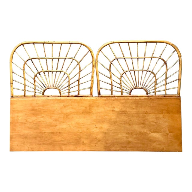 Vintage King Size Rattan Headboard For Sale
