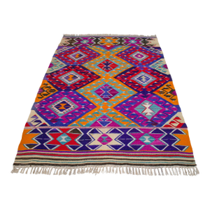Turkish Hand-Made Kilim Rug - 4′2″ × 6′5″