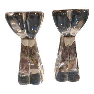 Vintage Baccarat Crystal Candlesticks by Robert Rigot — A Pair For Sale