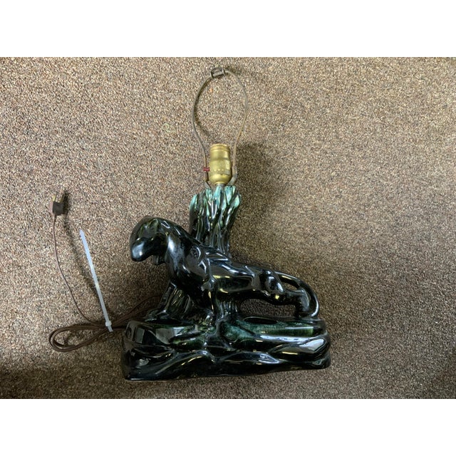 Dark Green Mid 20th Century Crouching Panther Tv Lamp For Sale - Image 8 of 11