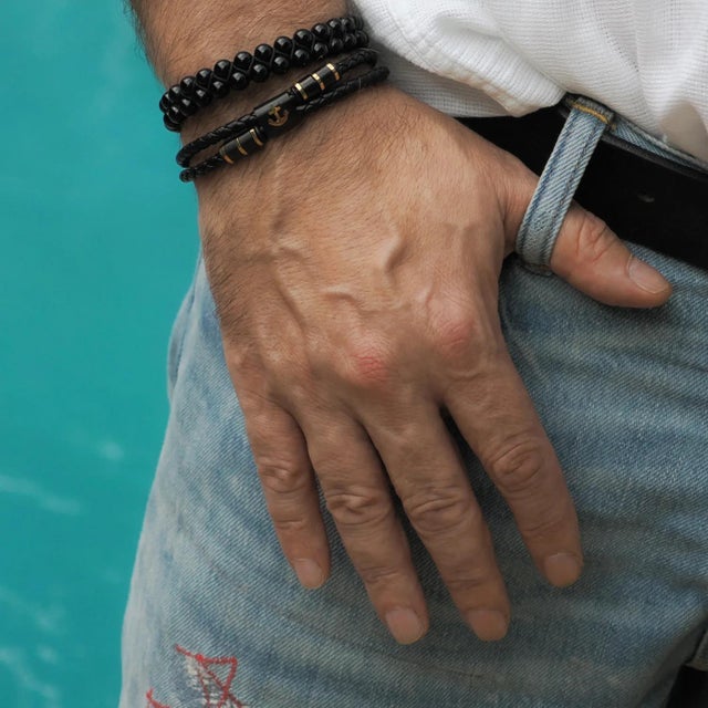 The Black Onyx Self Control Beaded Woven Bracelet features high-quality black onyx stones. The natural beauty of the...