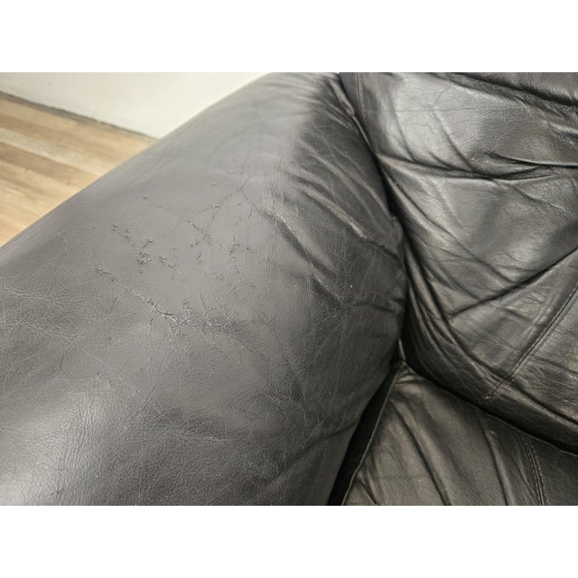 Vintage Club Chairs in Black Leather, 1970, Set of 2 For Sale - Image 12 of 18