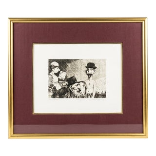 Framed Figurative Black & White Print For Sale