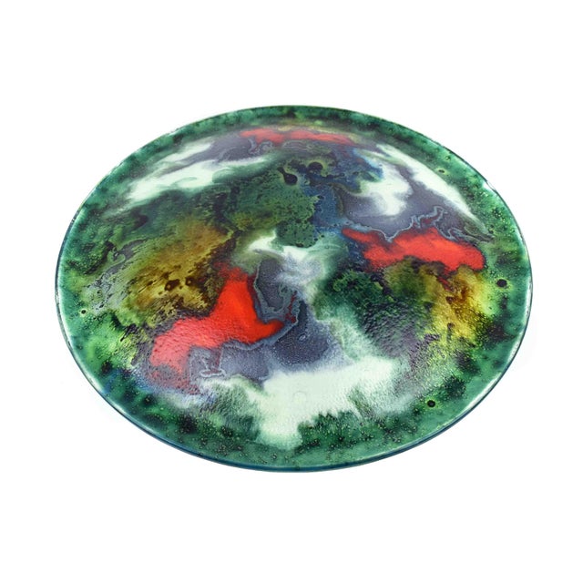 Mid 20th Century Abstract Fused Nahariya Art Glass Platter Centerpiece Bowl by Andreas Meyer For Sale - Image 13 of 14