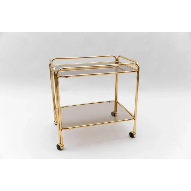 1960s Mid-Century Modern Brass Bar Cart, France, 1960s For Sale - Image 5 of 12