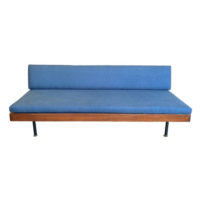 European Mid Century Modern Teak Frame Platform Sofa / Day Bed c.1960 For Sale